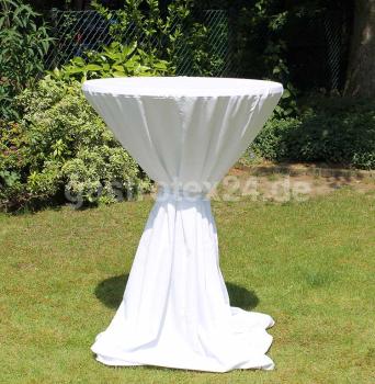 "Milano" - Stehtischhusse 70 cm rund - mit Bindeschal - 100% Polyester - 175 gr/qm - Farbe: weiss